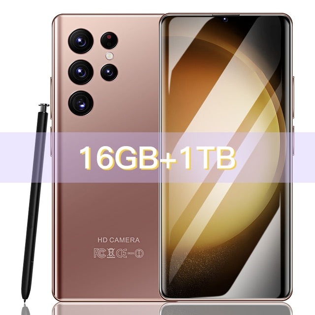 S23 Ultra Brand New Android Smartphone 6.8 Inch 16GB+1TB HD Full Screen Face ID Mobile Phone Global Version 3G 4G 5G Cell Phone