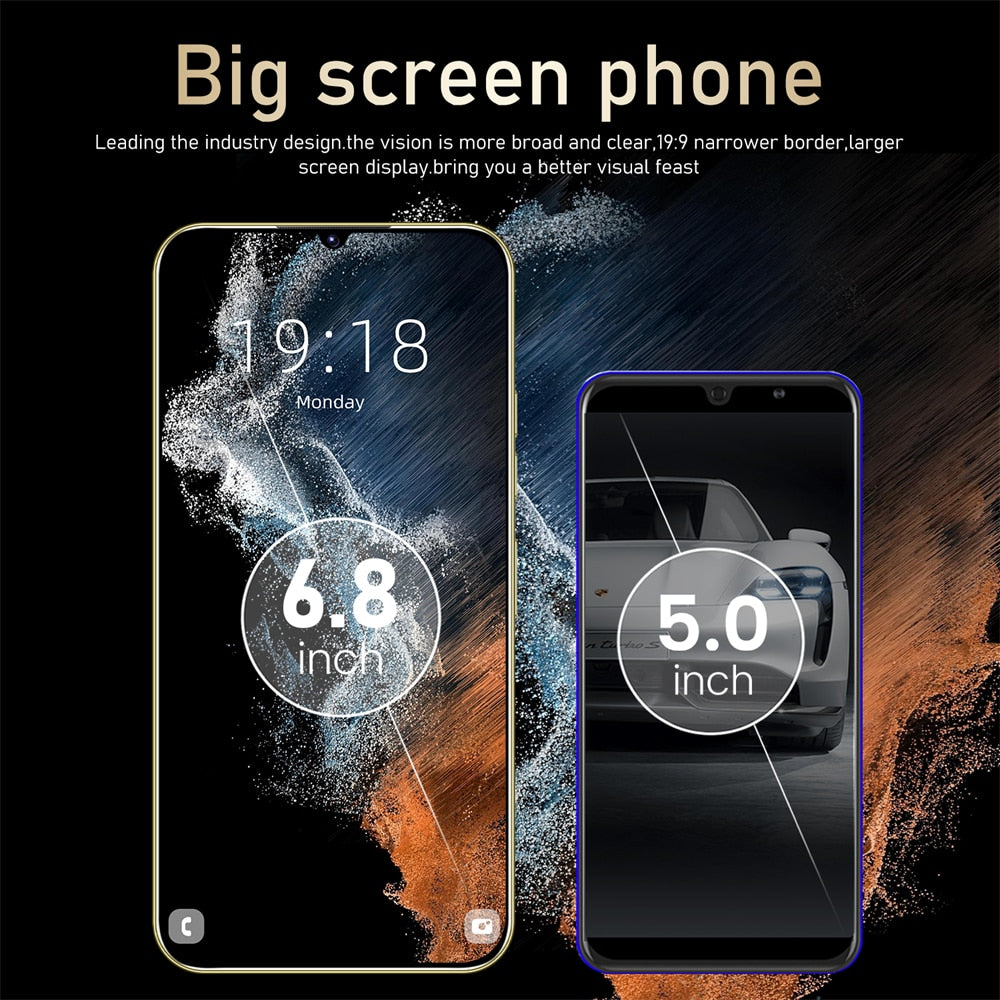 S23 Ultra Brand New Android Smartphone 6.8 Inch 16GB+1TB HD Full Screen Face ID Mobile Phone Global Version 3G 4G 5G Cell Phone