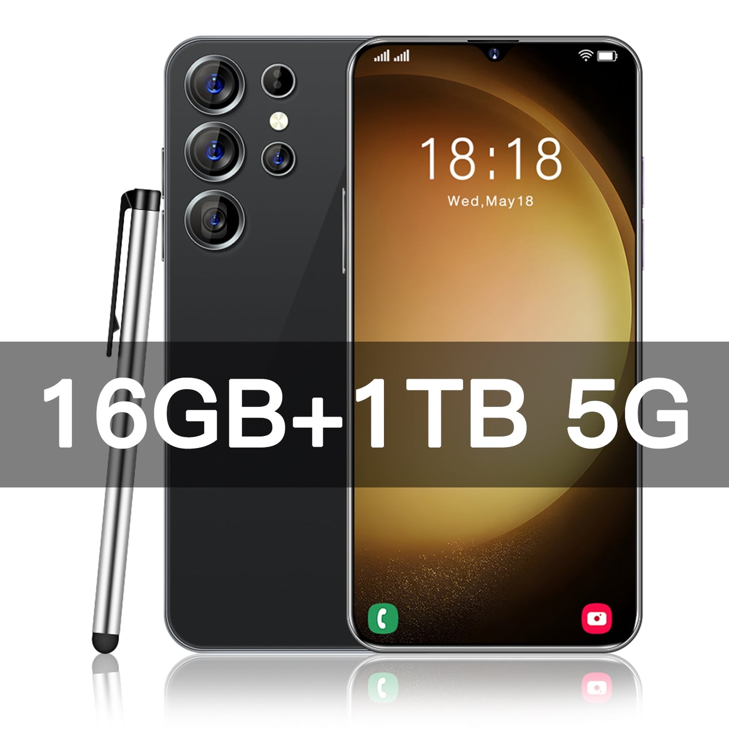 Global Version S23 Ultra Smartphone 16+1TB Full Screen Mobile Phone 7.3 Inch Cellphone 48MP+108MP Camera 7800mAh Android13