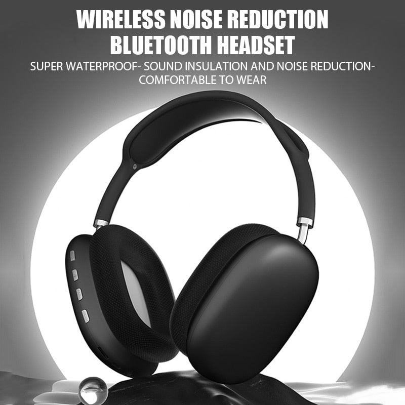 New P9 Wireless Bluetooth Headphones Noise Cancelling with Microphone Pods Over Ear Sports Gaming Headset for Apple iPhone