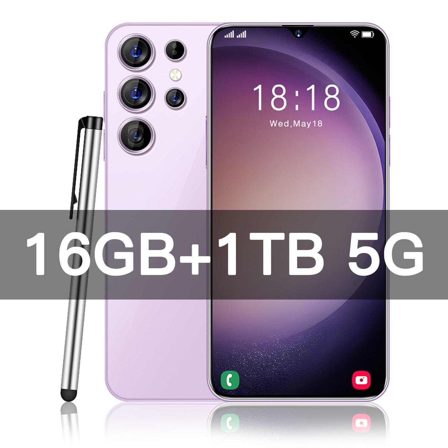 Global Version S23 Ultra Smartphone 16+1TB Full Screen Mobile Phone 7.3 Inch Cellphone 48MP+108MP Camera 7800mAh Android13