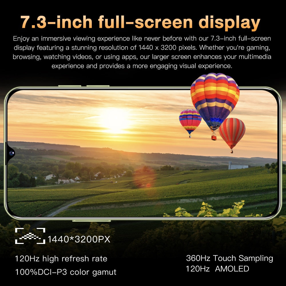 Global Version S23 Ultra Smartphone 16+1TB Full Screen Mobile Phone 7.3 Inch Cellphone 48MP+108MP Camera 7800mAh Android13