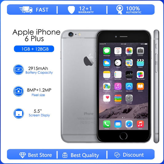 Original Apple iPhone 6 Plus Unlock Used Mobile Phone 16GB/64GB/128GB ROM 5.5" Dual-core 8MP 2915mAh 4G LTE Smartphone